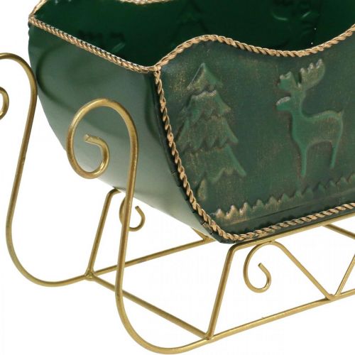 Floristik24 Juledekoration deco kane jule kane grøn/guld 30×12,5×20cm