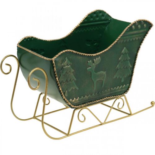 Floristik24 Juledekoration deco kane jule kane grøn/guld 30×12,5×20cm
