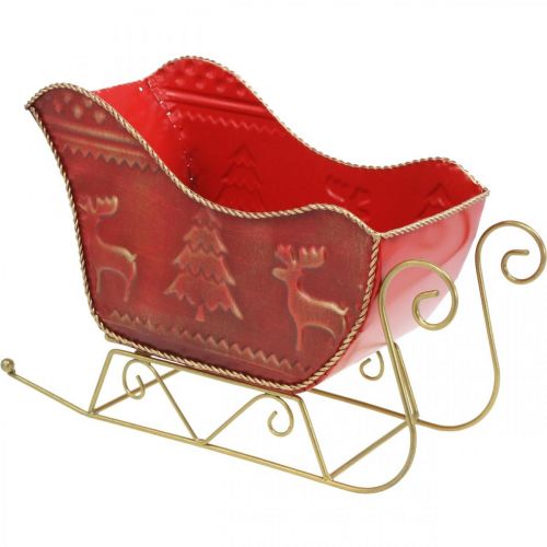 Floristik24 Juledekoration deco kane jule kane rød/guld 30×12,5×20cm