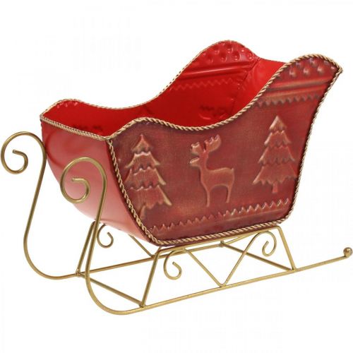 Juledekoration deco kane jule kane rød/guld 30×12,5×20cm