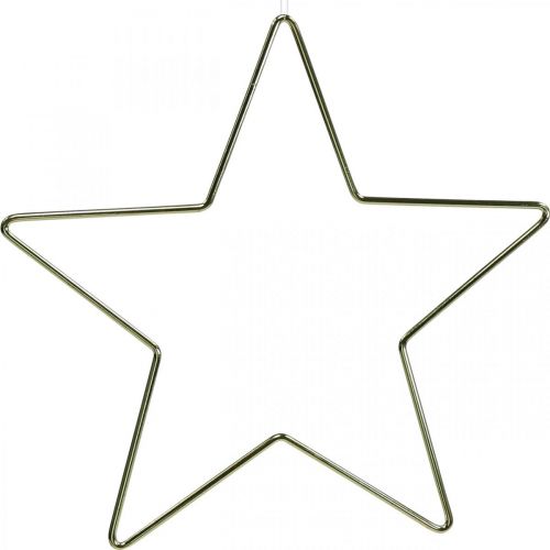 Julepynt metalstjerne guld dekorativt stjernevedhæng 20cm 6 stk