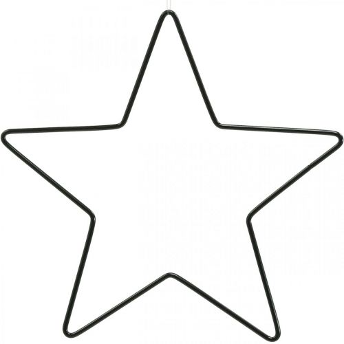 Artikel Julepynt metalstjerne sort dekorativt stjernevedhæng 20cm 6 stk