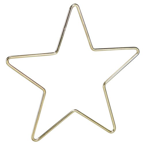Artikel Julepynt metal stjerne vedhæng guld Ø15cm 6 stk