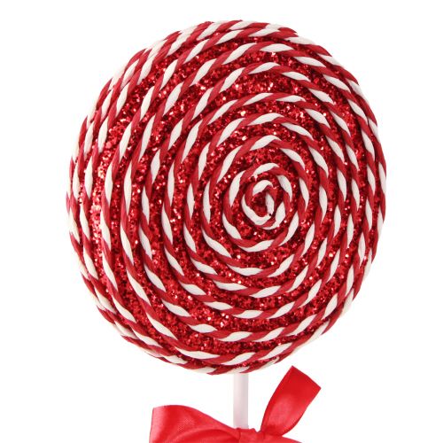 Artikel Julepynt Rød Hvid Lolly Skum slikkepind H36cm 2stk