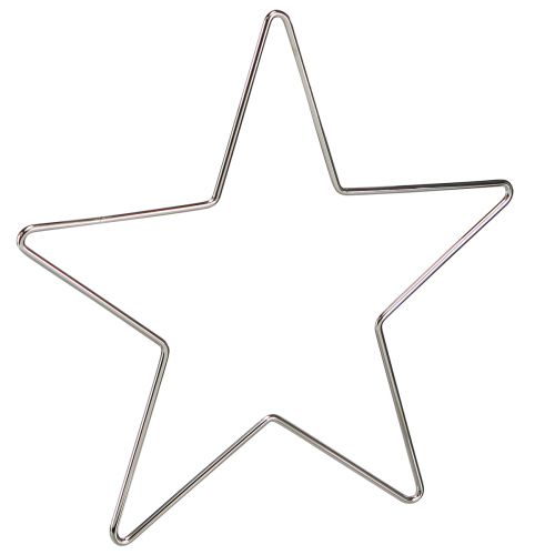Artikel Julepynt stjerner til ophæng metal sølv 20cm 6 stk