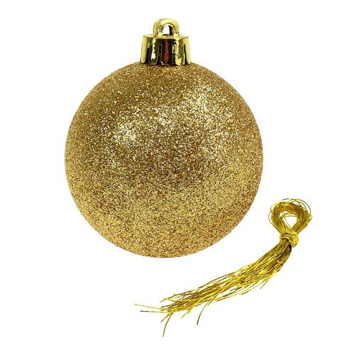 Artikel Juledekoration plastkugle guld, brun blanding Ø6cm 30p
