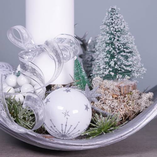 Artikel Julepynt juletræ sneet 10cm 8stk