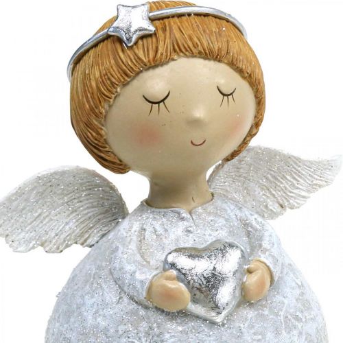 Floristik24 Julengel englefigur med stjerne/hjerte H11cm 2stk