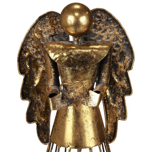 Floristik24 Juleengel Jul, lysestage metal gyldent antik look 52cm