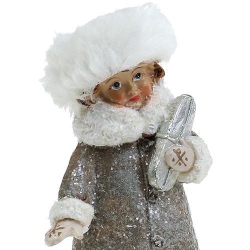 Floristik24 Julefigur grå-hvid 13cm 2stk