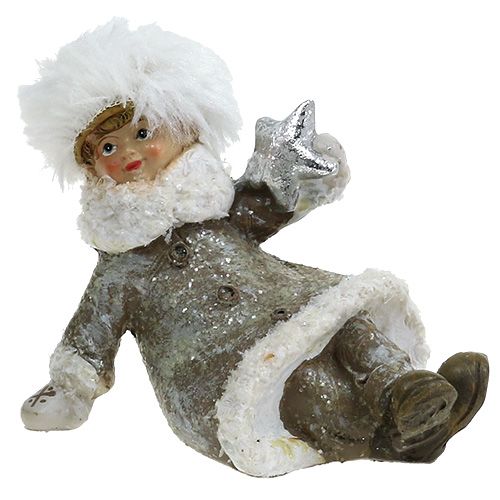 Floristik24 Julefigur grå-hvid 13cm 2stk