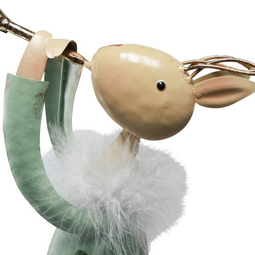Artikel Julefigur metal trompet hjortegrøn guld 51cm