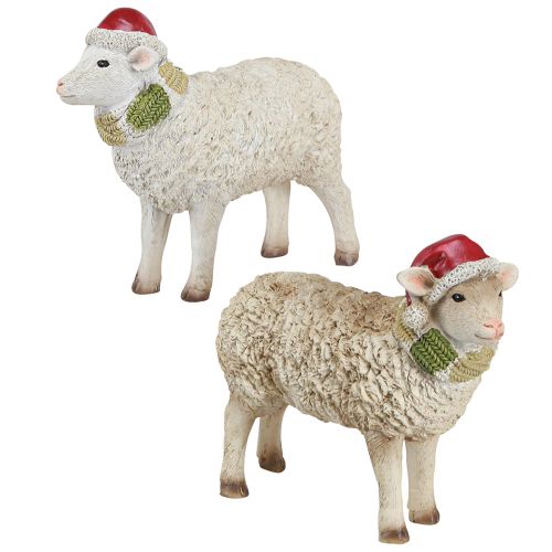 Artikel Julefigurer får med hue og tørklæde L16cm 2 stk