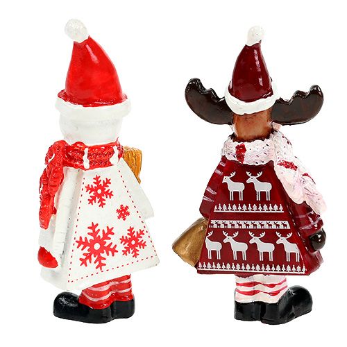 Floristik24 Julefigurer elg, snemand sort. 9 cm 2 stk
