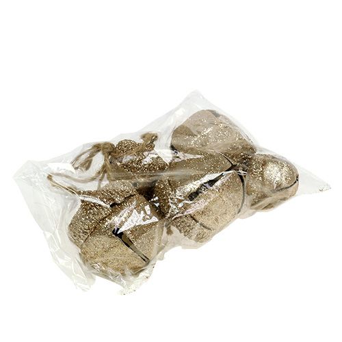 Floristik24 Dekorativ bøjle eikenører 3cm-5cm champagne L16cm 3stk
