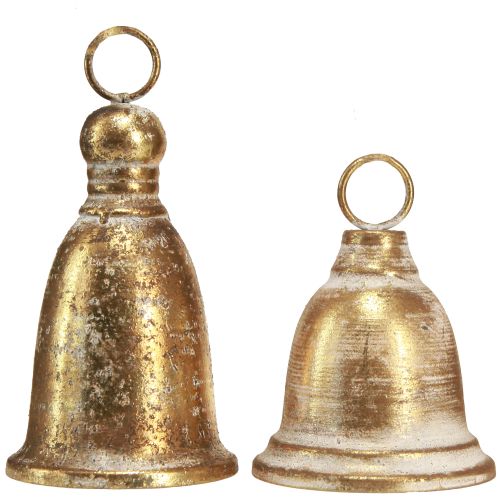 Floristik24 Juleklokke guld antik look H13/18cm 2stk