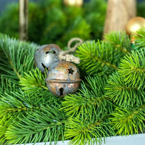 Floristik24 Juleklokker, klokker med stjerner, adventsdekoration metal antik look H5,5cm Ø5cm 4stk