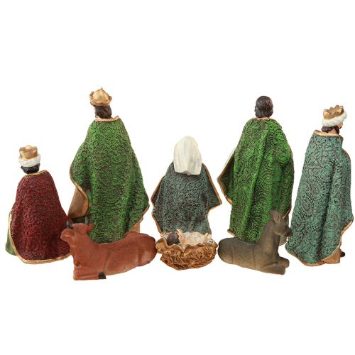 Artikel Julekrybbefigurer sæt håndmalet polyresin 8-20cm 8 stk