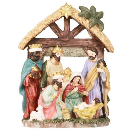 Artikel Julekrybbe med figurer Julekrybbe 15,5×7×20cm