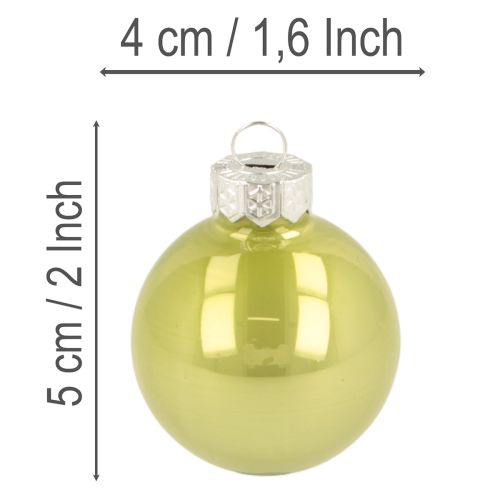 Juletræskuglesæt, farverige julekugler, skinnende, 40 mm, 24 dele | Floristik24.dk