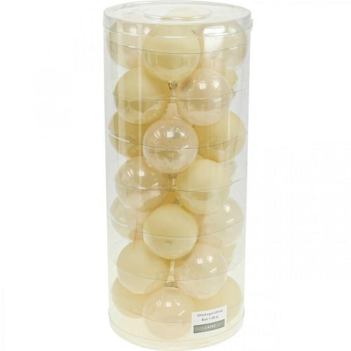 Artikel Juletræskugler glas Julekugler crememix Ø6cm 24 stk