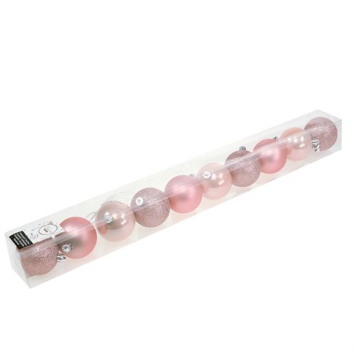 Floristik24 Julekugle pastel pink mix Ø6cm 10stk