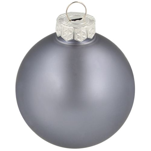 Artikel Juletræskugler i glas, sæt med 3 – lyseblå, blå, metallisk blå &amp; mat med ophæng 6 cm 24 stk.