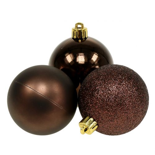 Floristik24 Julekugler chokoladebrun blanding Ø6cm 10stk