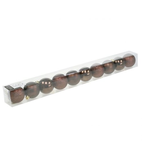 Floristik24 Julekugler chokoladebrun blanding Ø6cm 10stk
