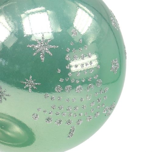 Floristik24 Julekugle med glitter eukalyptus Ø8cm 6stk