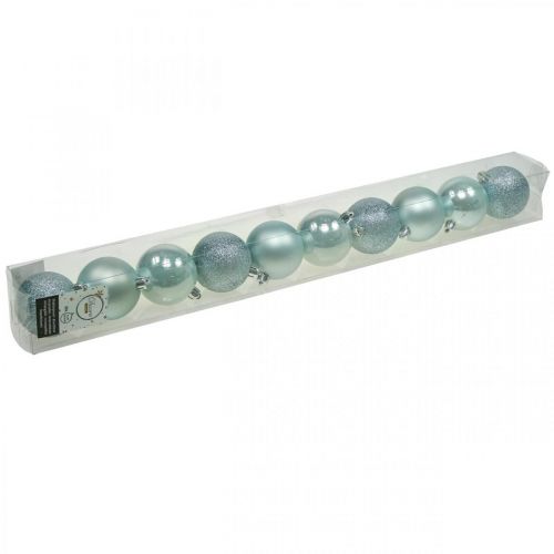 Artikel Julekugler plast lyseblå mix Ø6cm 10 stk