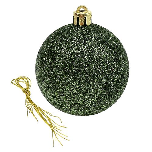 Floristik24 Julekugle plast Ø6cm grøn 10st