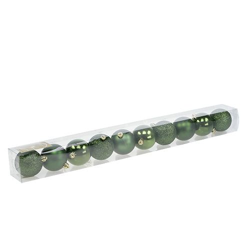 Floristik24 Julekugle plast Ø6cm grøn 10st