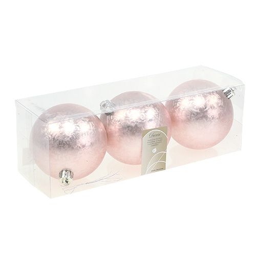 Floristik24 Julekugleplast Ø8cm lyserosa 3stk