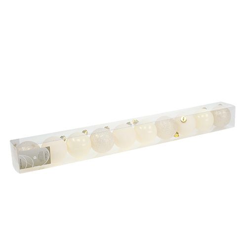 Floristik24 Julekugle plastik creme Ø60mm 10stk