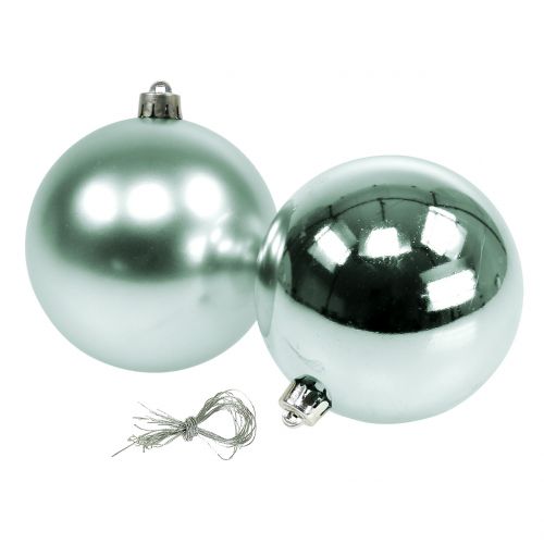 Floristik24 Julekugle brudsikker lysegrøn assorteret Ø10cm 4 stk