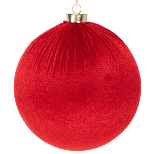 Stor rød julekugle til ophængning, 15 cm, 3 stk.