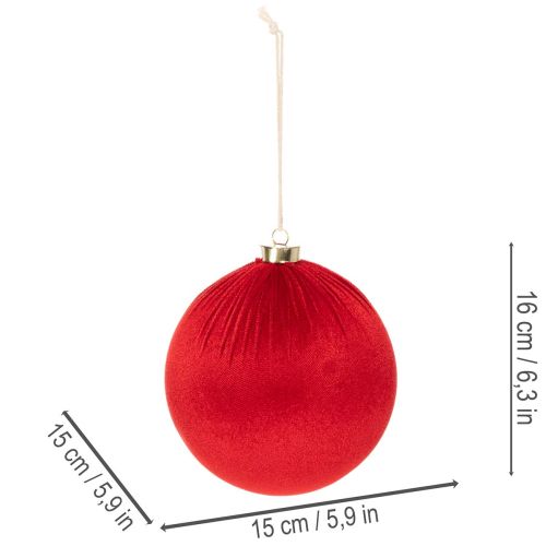 Stor rød julekugle til ophængning, 15 cm, 3 stk. | Floristik24.dk