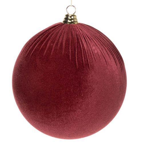 Stor rød fløjls juletræspynt til ophængning, 25 cm, 2 stk.