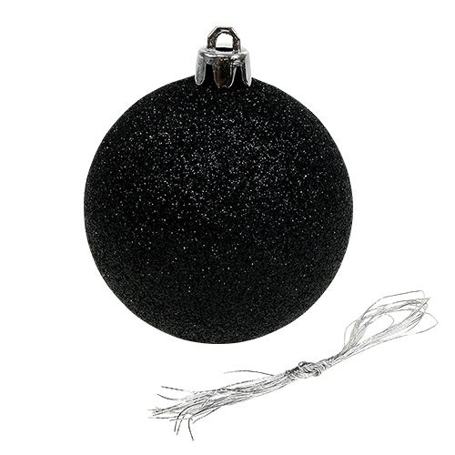 Floristik24 Julekugle sort blanding Ø7cm plast 6stk