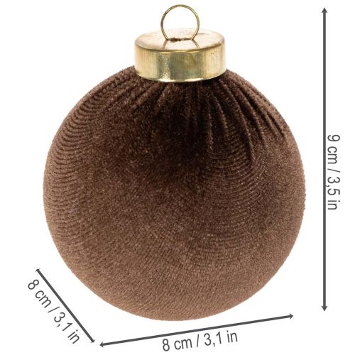 Julekugler, fløjlslook, blanding af varme farver, 8 cm, 12 stk. | Floristik24.dk