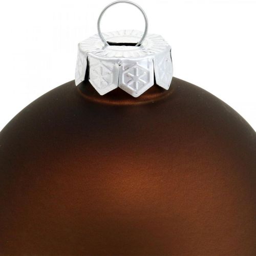 Floristik24 Juletræskugle, træpynt, julekugler brun H6,5cm Ø6cm ægte glas 24 stk