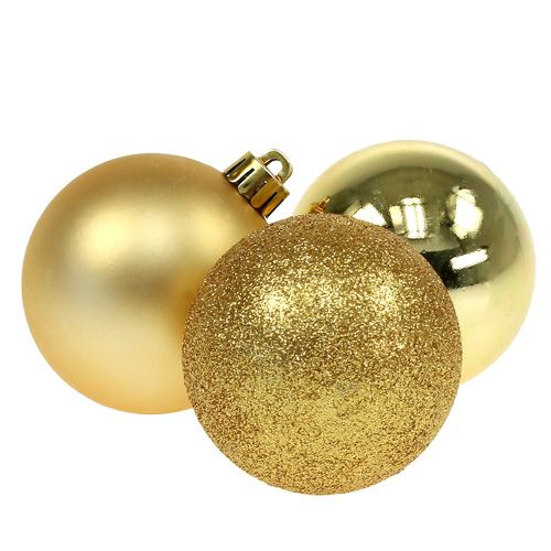 Floristik24 Julekugle plast guld 6cm 10stk