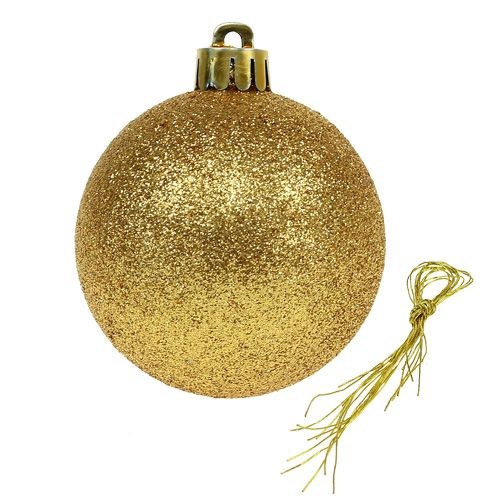 Floristik24 Julekugle plast guld 6cm 10stk