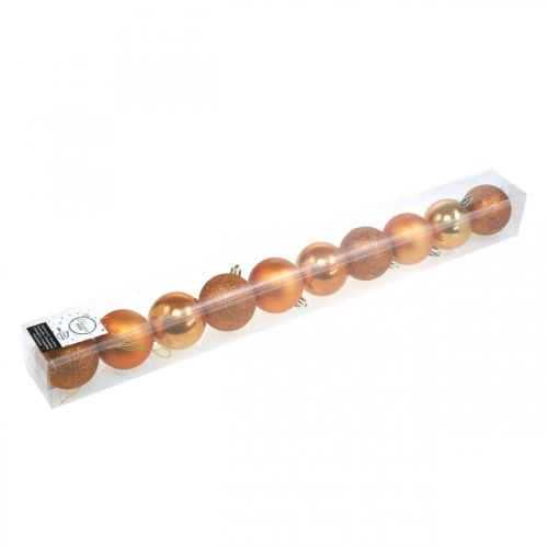 Floristik24 Juletræskugler, julepynt, træpynt orange plast Ø6cm 10stk