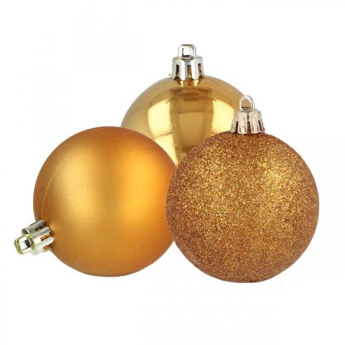 Juletræskugler, julepynt, træpynt orange plast Ø6cm 10stk