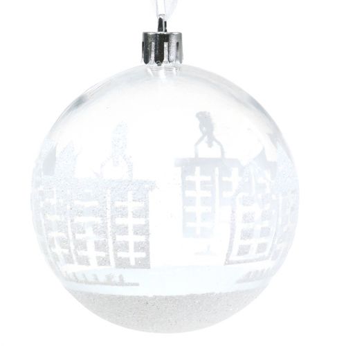 Floristik24 Julekugle plast hvid, klar Ø8cm 2stk
