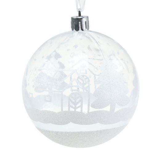 Floristik24 Julekugle plast hvid, klar Ø8cm 2stk