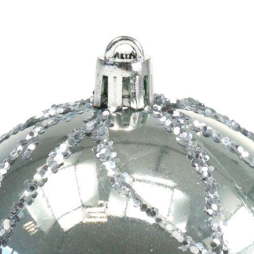 Floristik24 Julekugle plast sølv Ø8cm 2stk