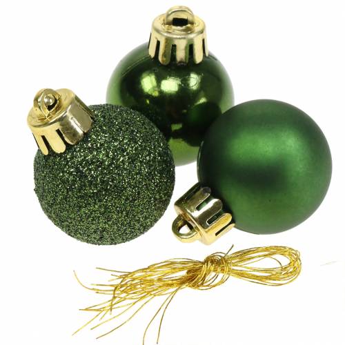 Floristik24 Juletræspynt julekugle grøn 3cm 14 stk